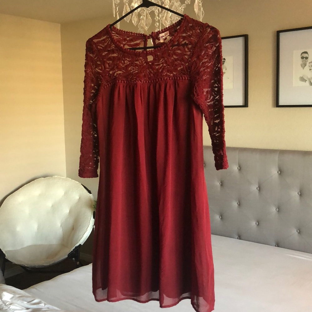Maroon mini dress